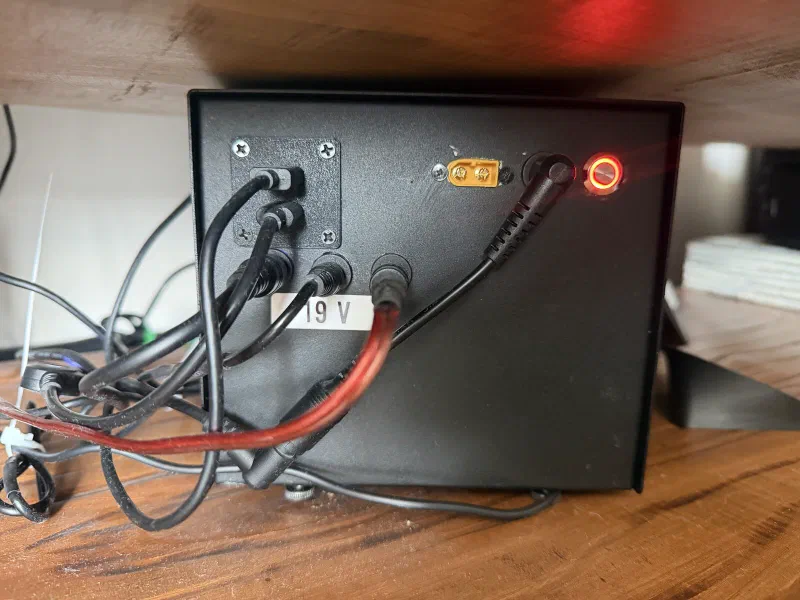 Under the TV desk